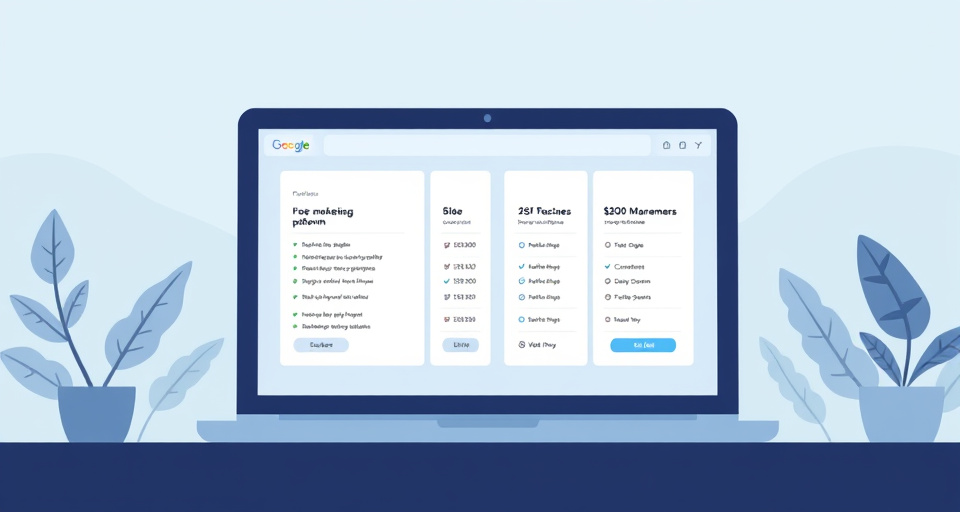 Person evaluating different marketing platform pricing and feature options on a computer